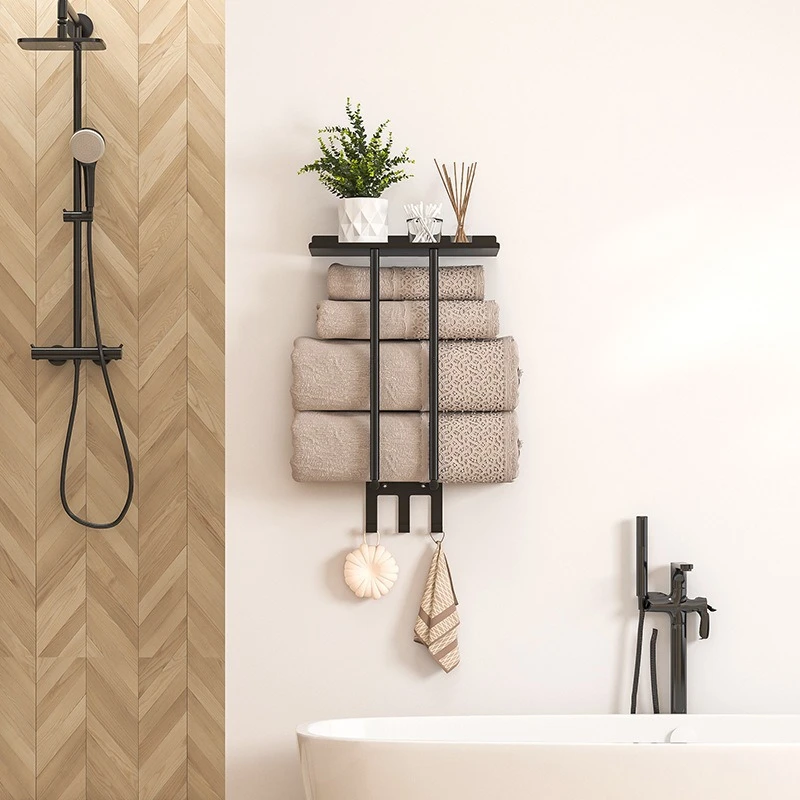 Multi-Layer 90° Folding Bathroom Towel Rack - View 4
