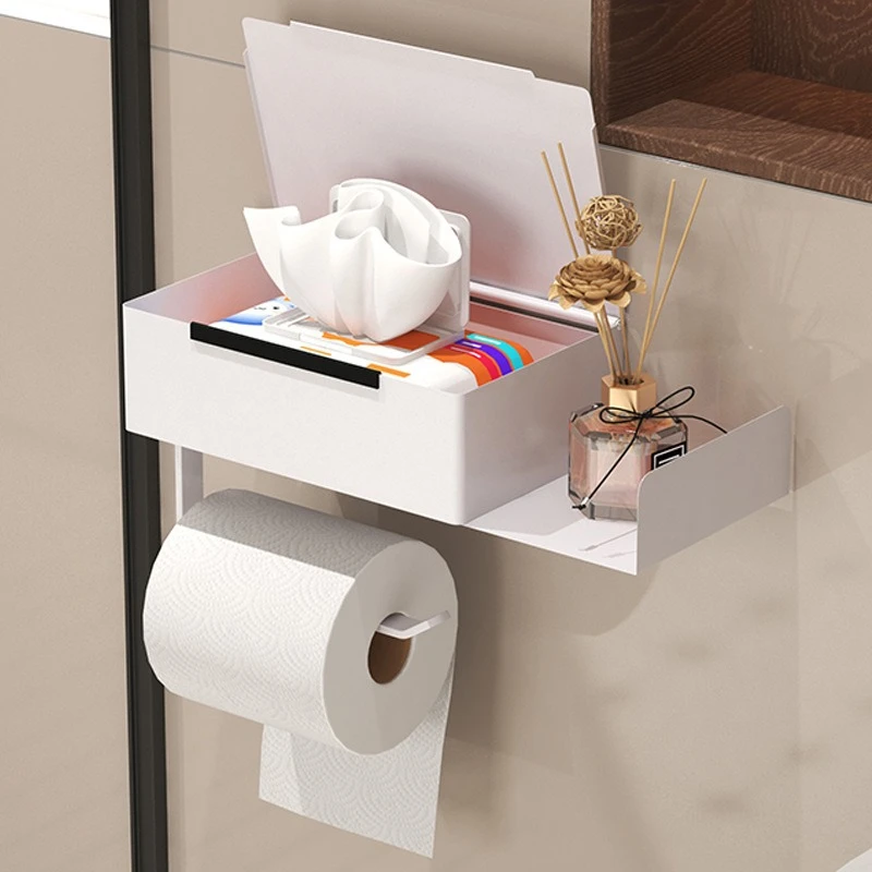 Waterproof Toilet Paper Dispenser with Phone Shelf - View 3