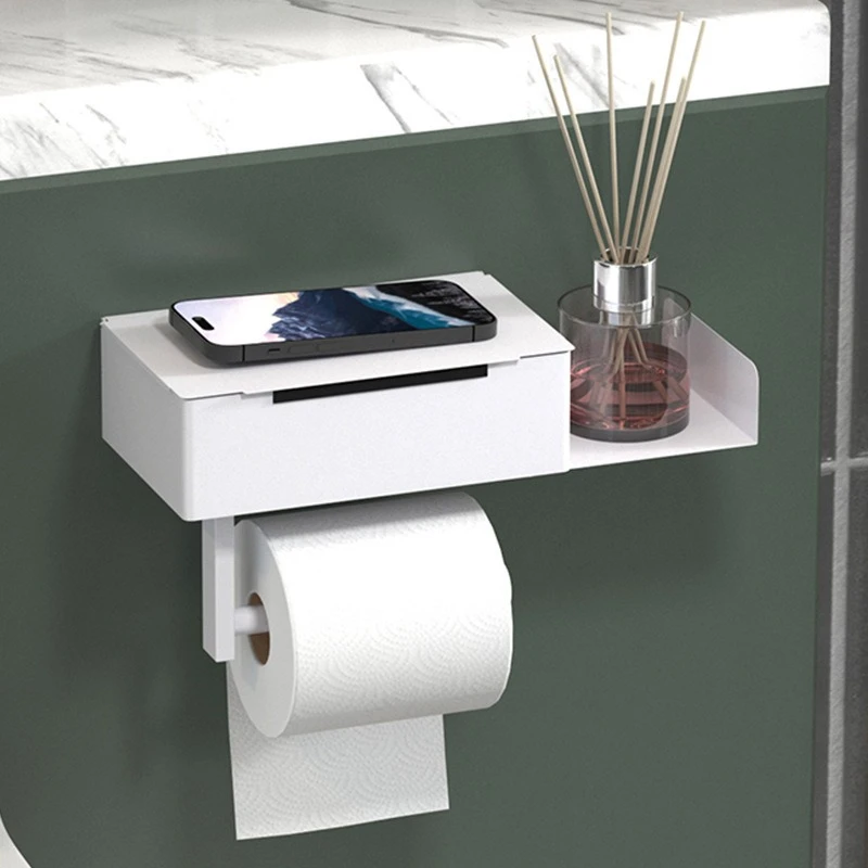 Waterproof Toilet Paper Dispenser with Phone Shelf - View 4