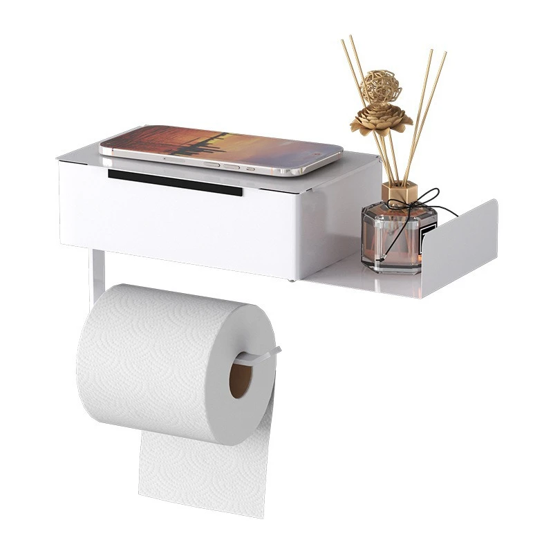 Waterproof Toilet Paper Dispenser with Phone Shelf - View 5