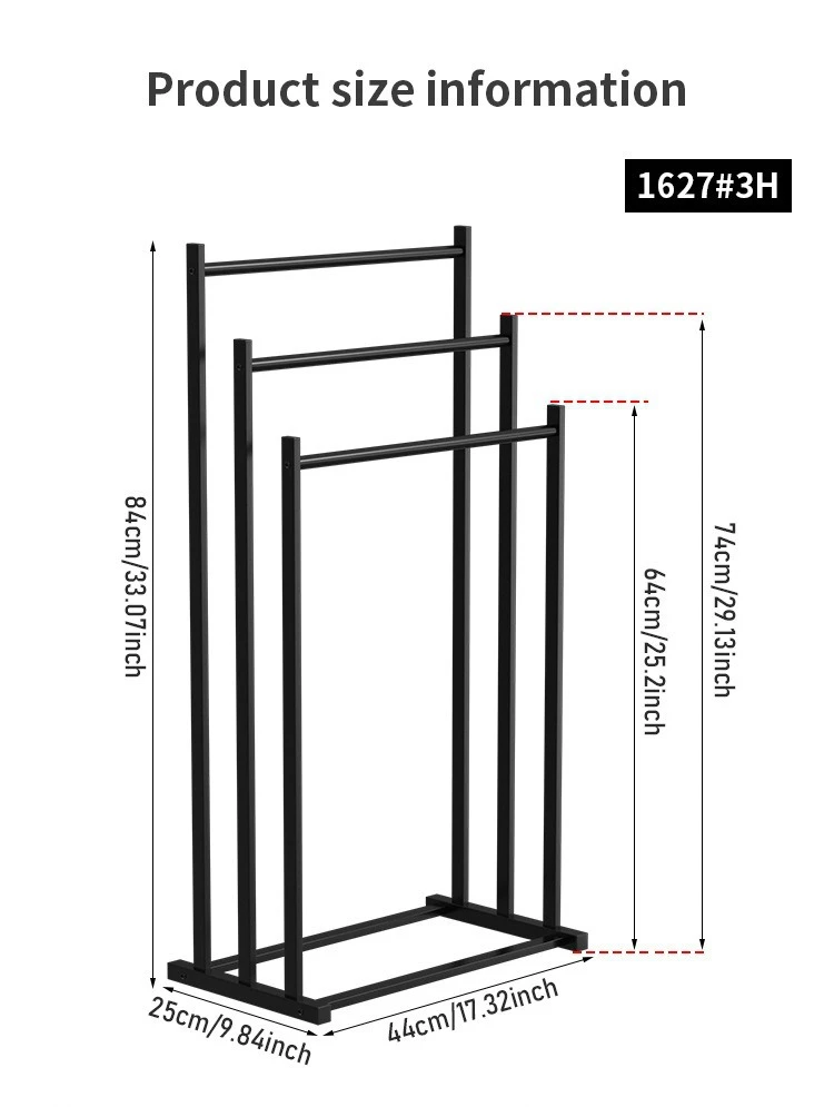 3-Tier Wall-Mounted Bath Towel & Toiletries Shelf detail 3