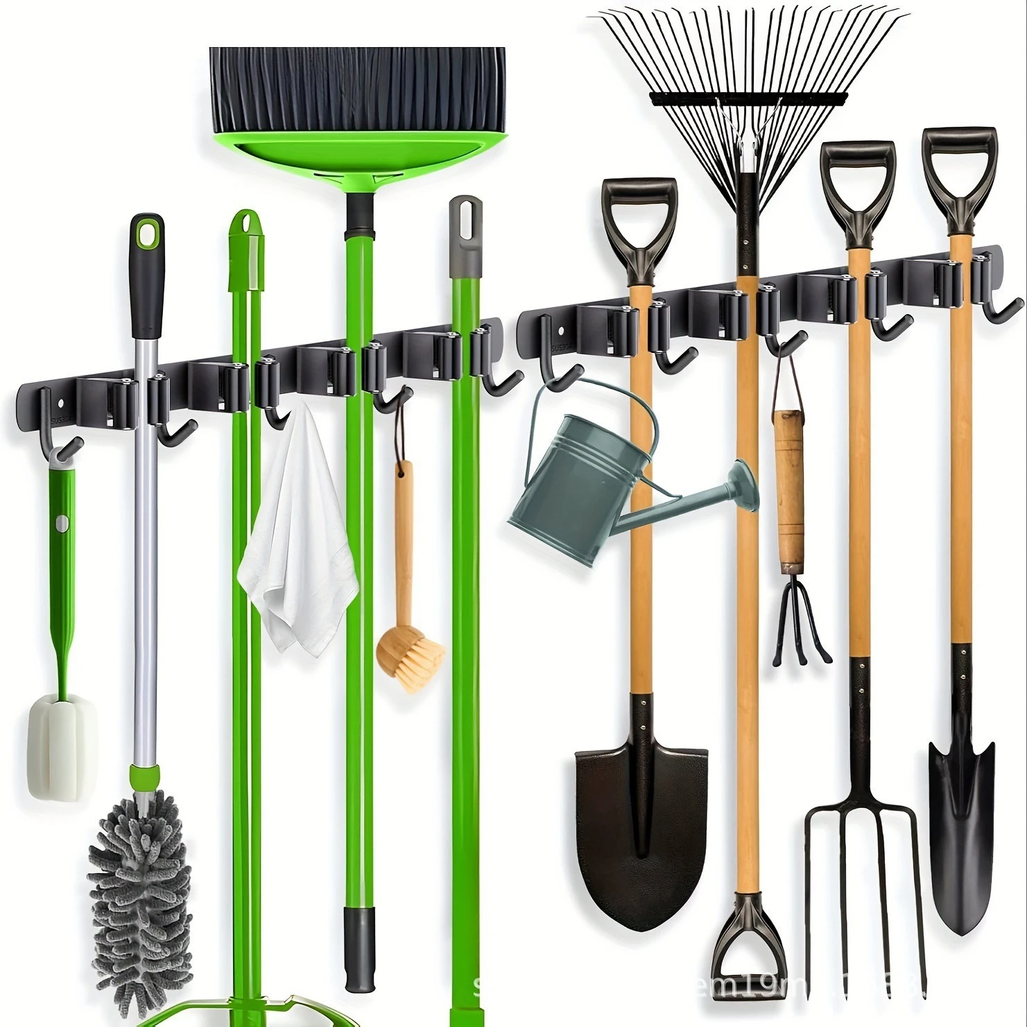 Wall-Mounted Stainless Steel Mop & Broom Clamp Holder - View 1