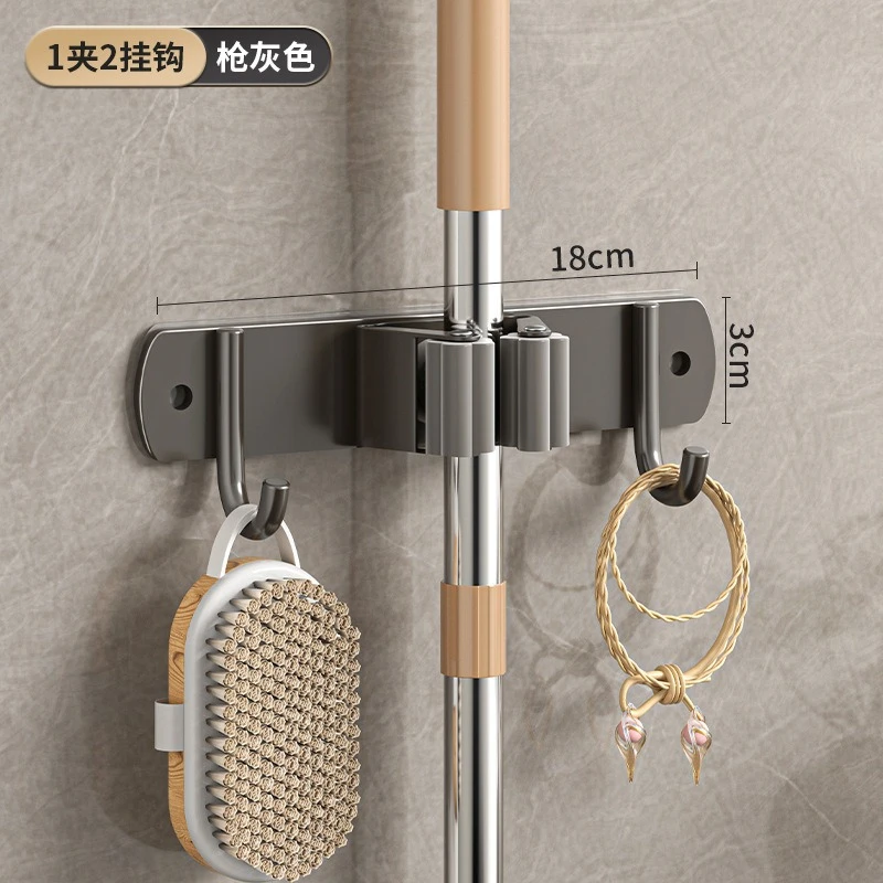 Wall-Mounted Stainless Steel Mop & Broom Clamp Holder - View 8