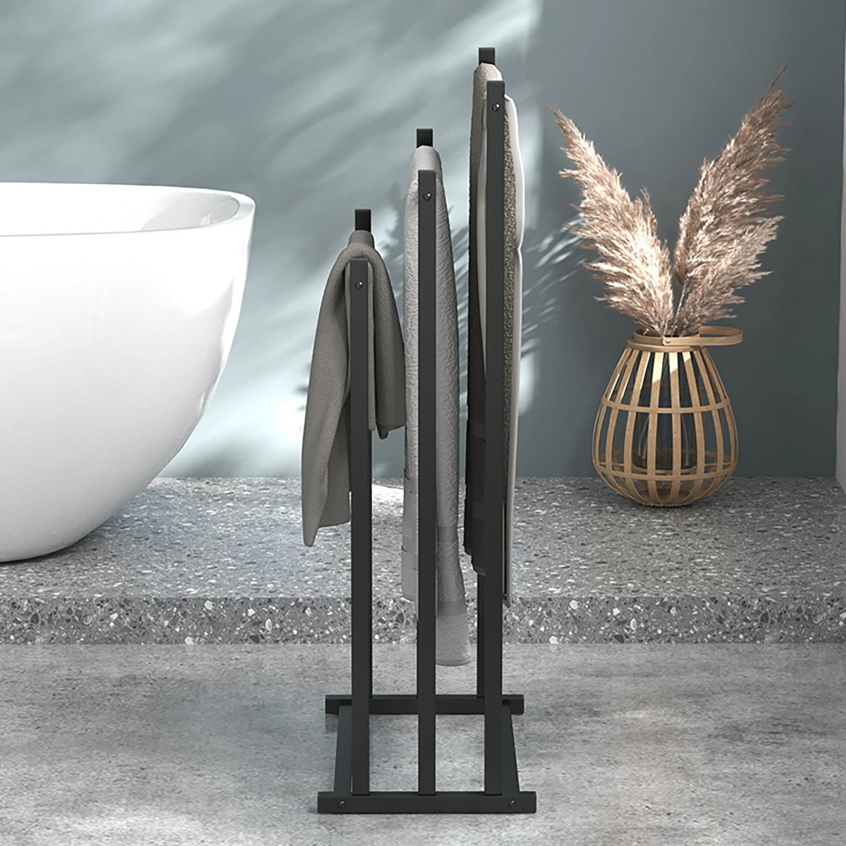 3-Tier Wall-Mounted Bath Towel & Toiletries Shelf - View 3