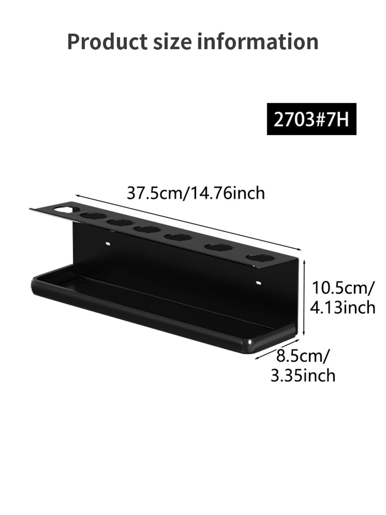 Wall-Mounted Hair Dryer & Curling Iron Holder Rack detail 3
