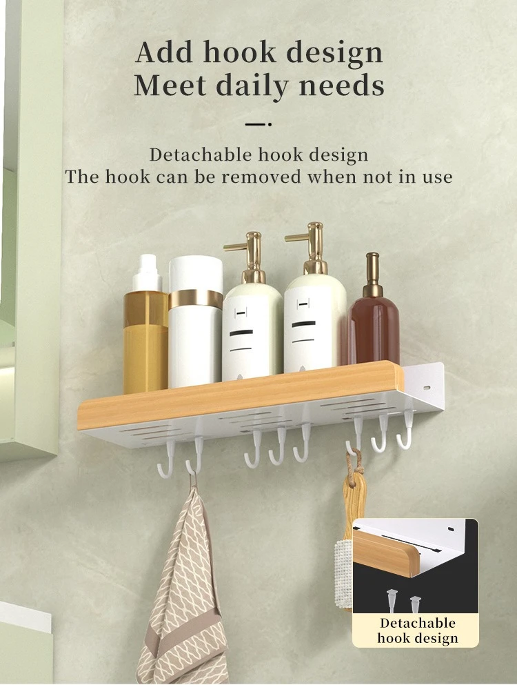 Multi-Function Bathroom Shower Caddy Rack with Hooks detail 10
