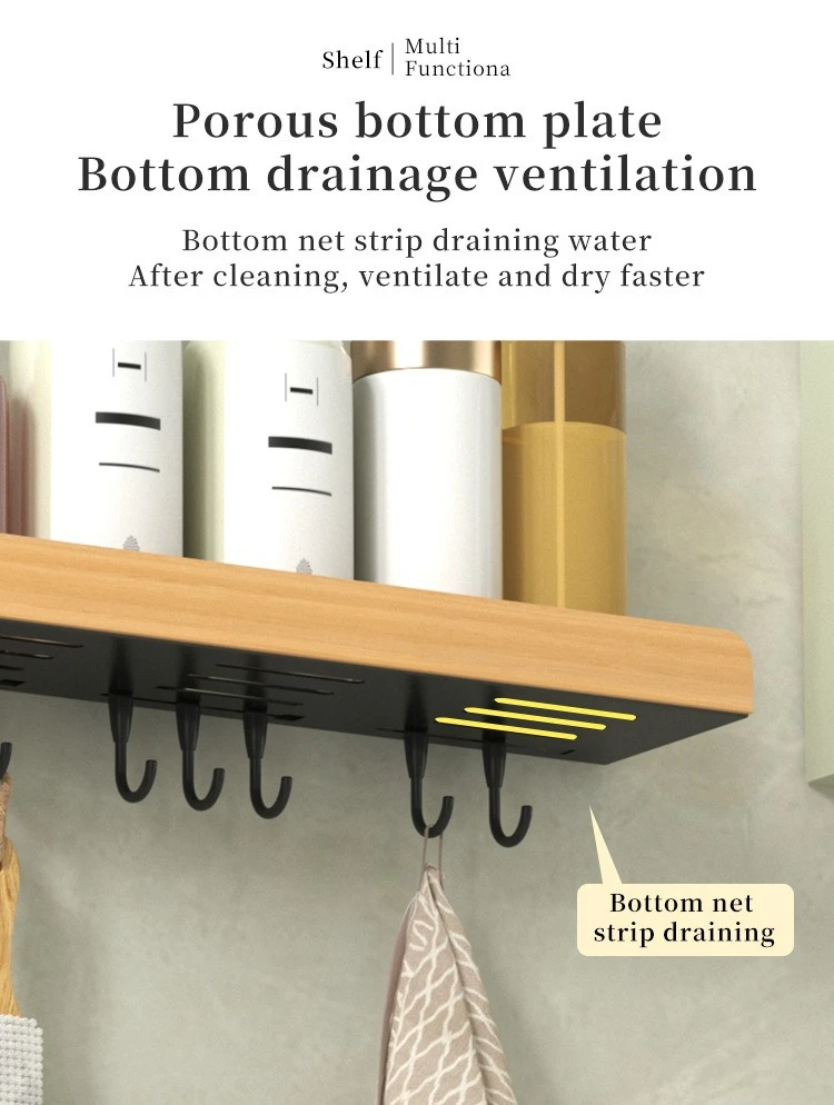 Multi-Function Bathroom Shower Caddy Rack with Hooks detail 11
