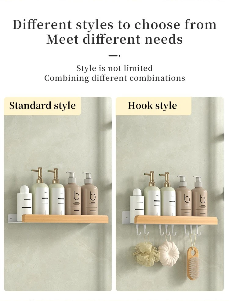 Multi-Function Bathroom Shower Caddy Rack with Hooks detail 4