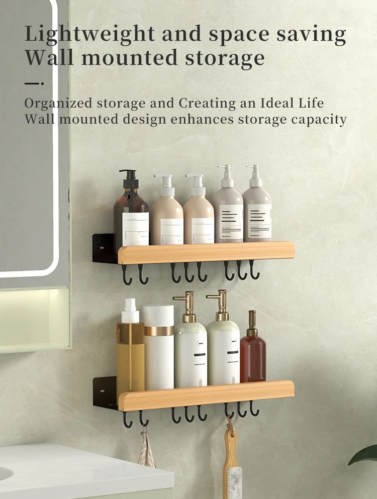 Multi-Function Bathroom Shower Caddy Rack with Hooks detail 5