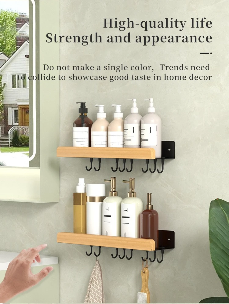Multi-Function Bathroom Shower Caddy Rack with Hooks detail 9