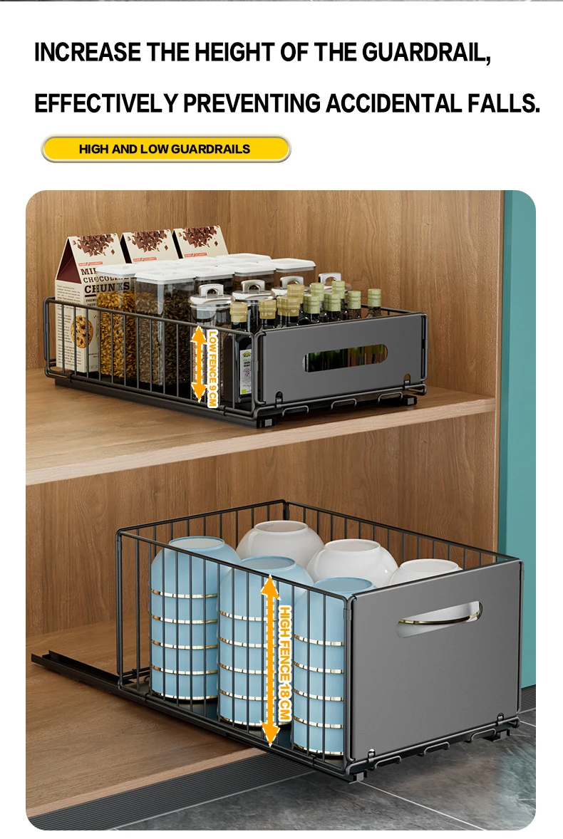 Pull-Out Sliding Cabinet Drawer Basket detail 6