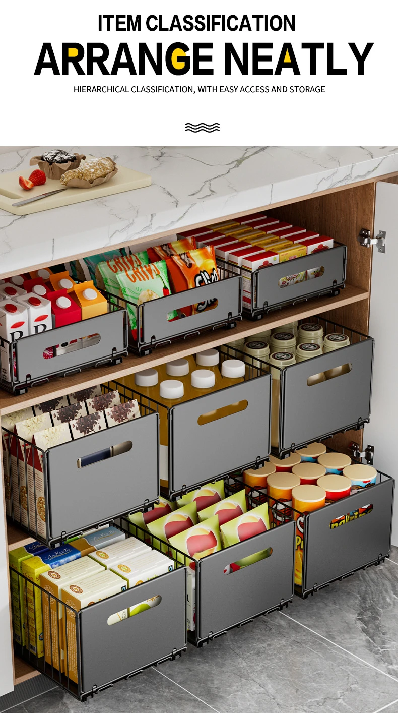 Pull-Out Sliding Cabinet Drawer Basket detail 5
