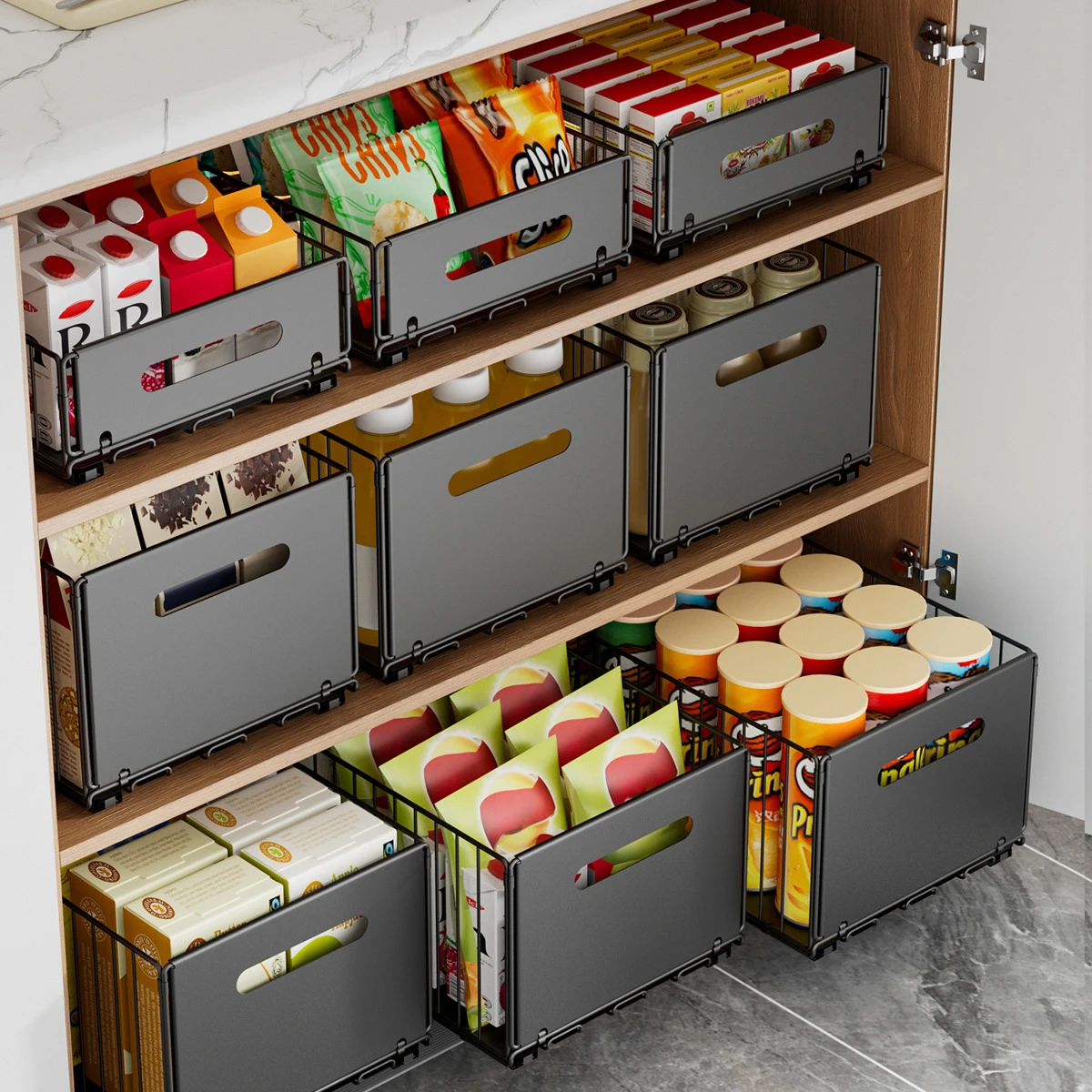 Pull-Out Sliding Cabinet Drawer Basket - View 4