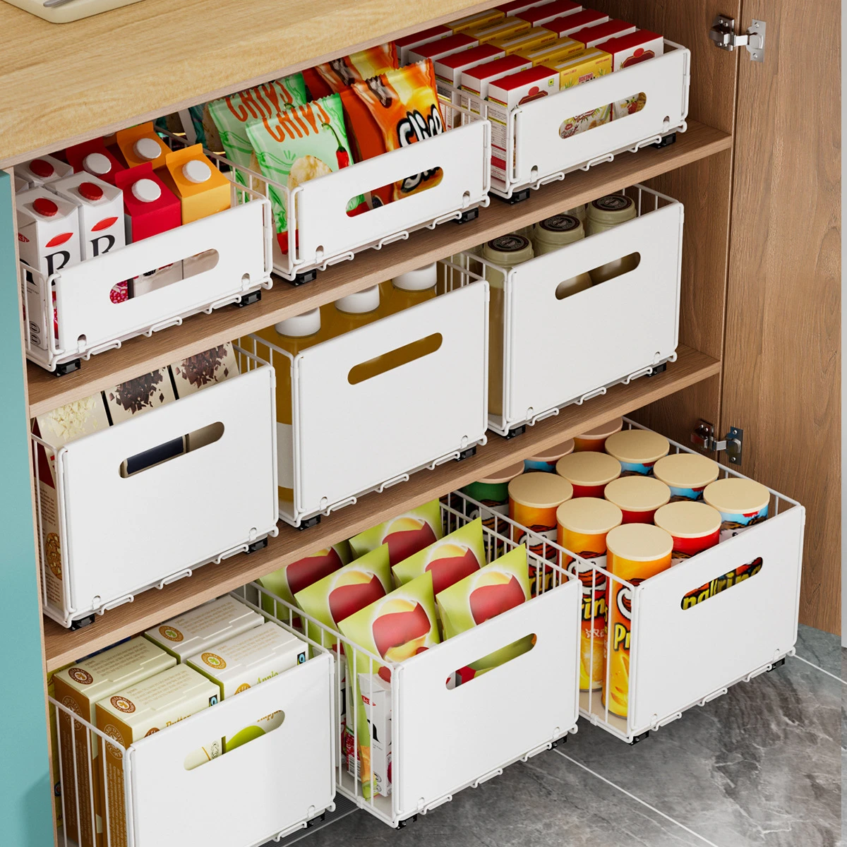 Pull-Out Sliding Cabinet Drawer Basket - View 3