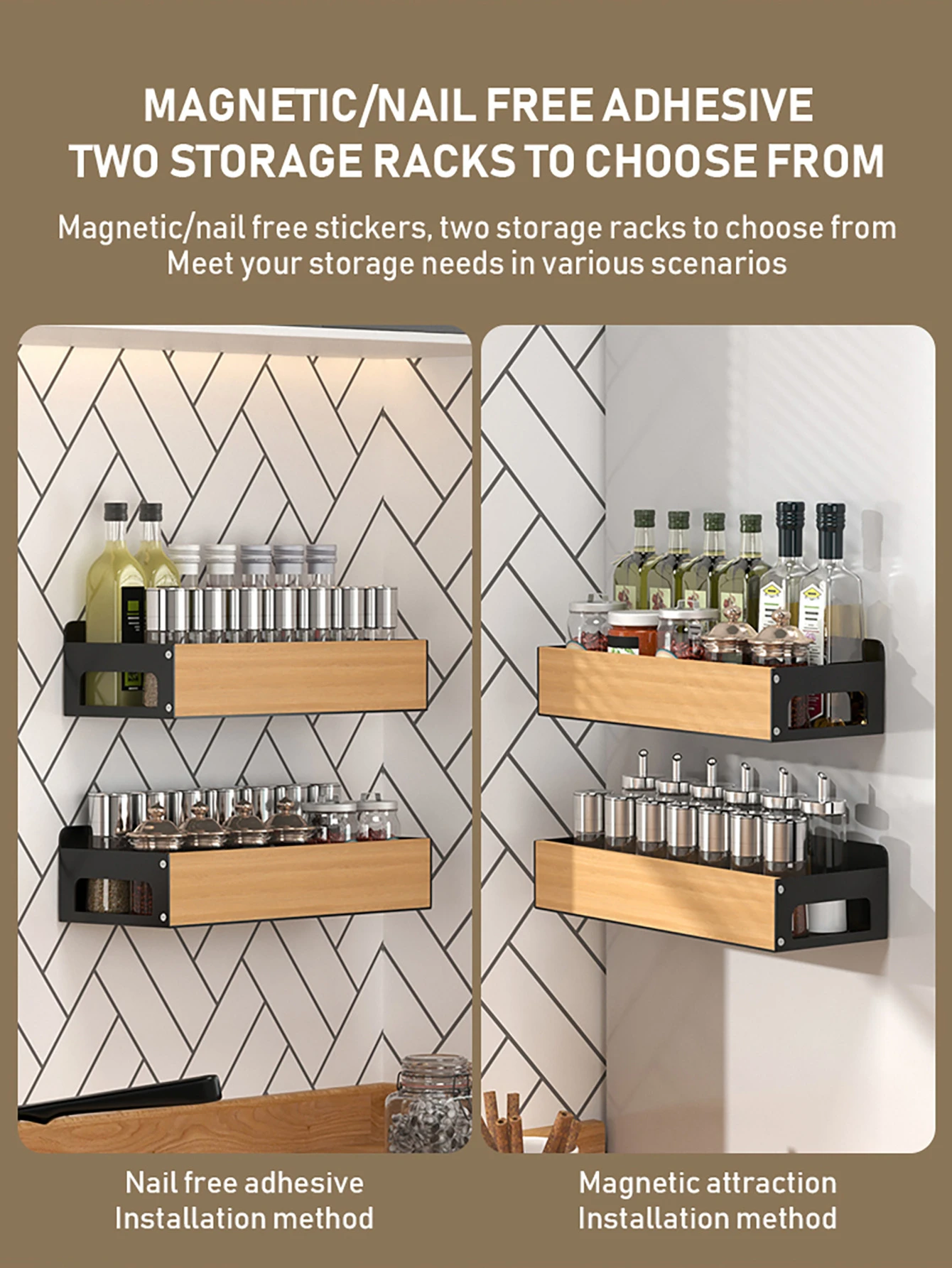 Magnetic Refrigerator Spice Jar Rack Holder detail 6