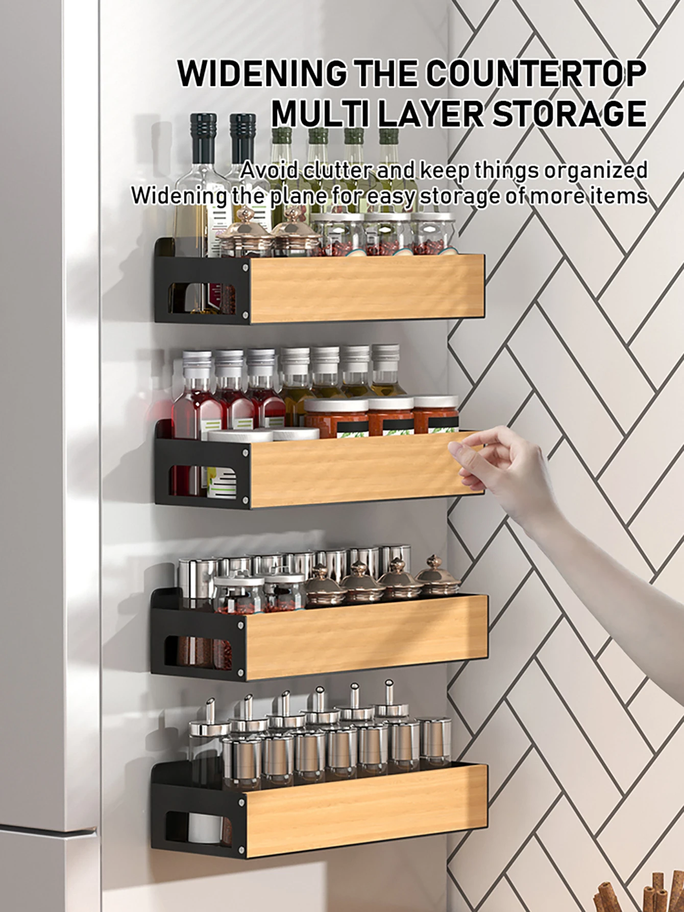 Magnetic Refrigerator Spice Jar Rack Holder detail 9