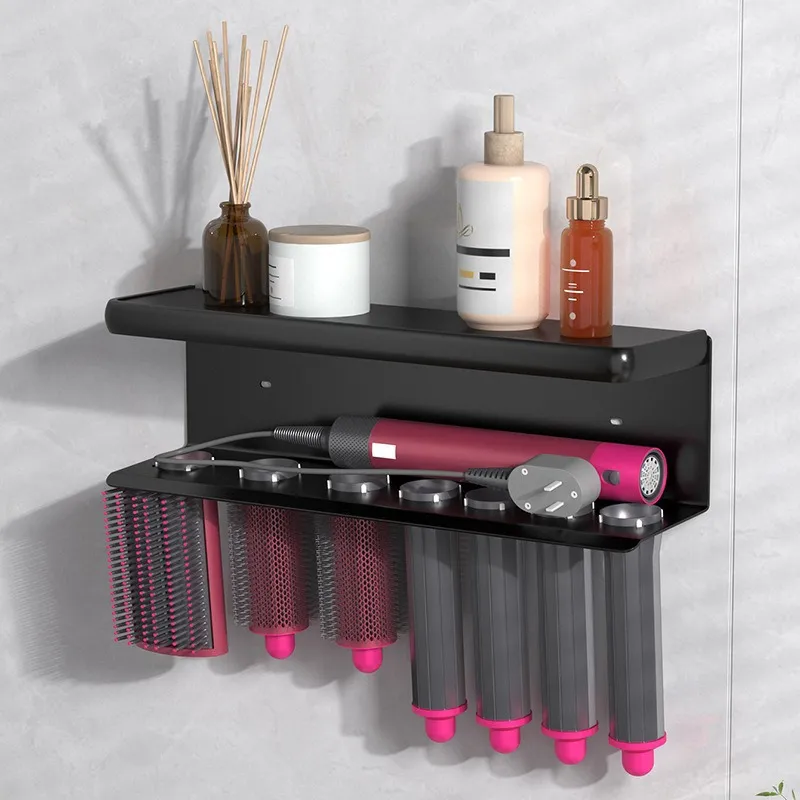 Wall-Mounted Hair Dryer & Curler Holder reference image