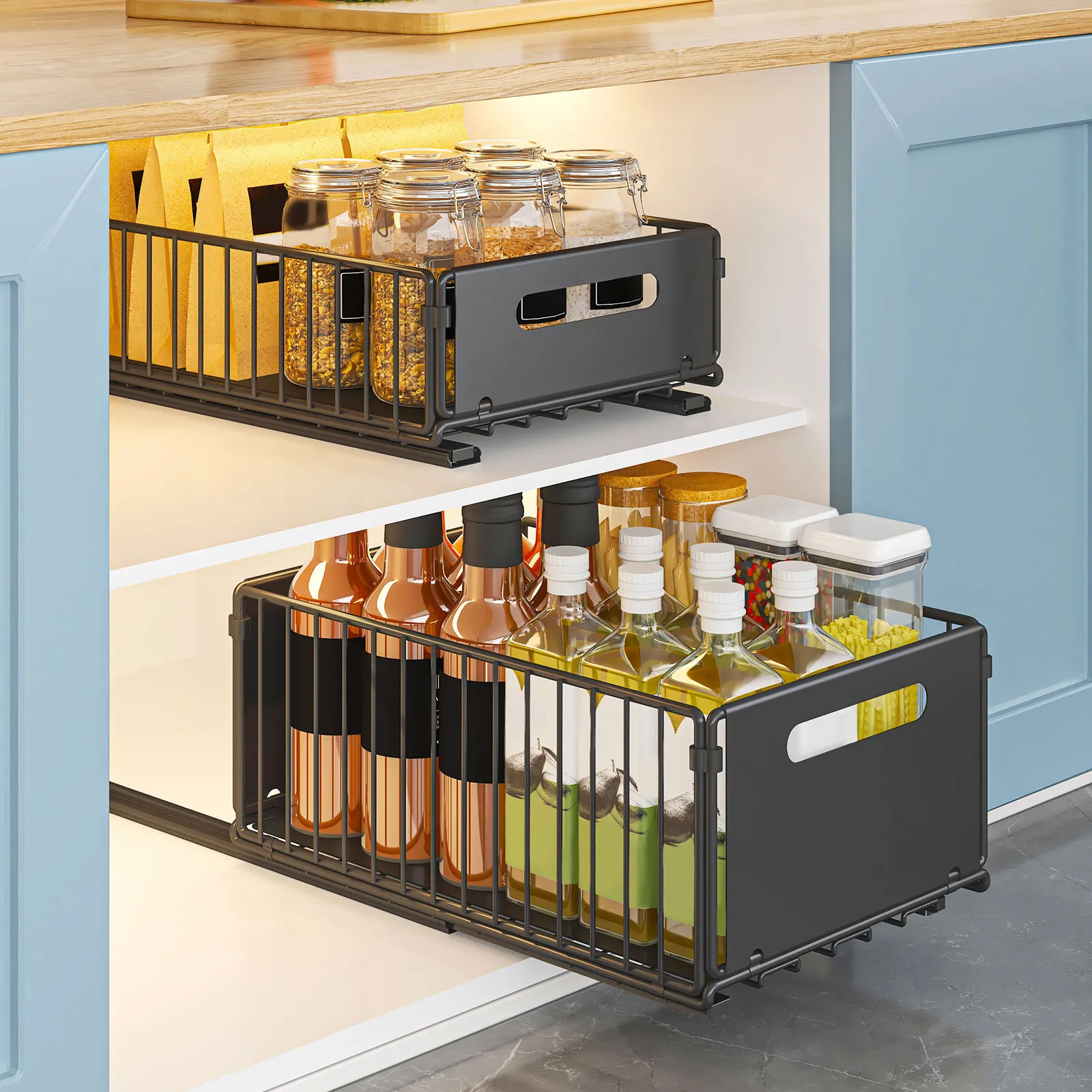 Pull-Out Cabinet Storage Basket