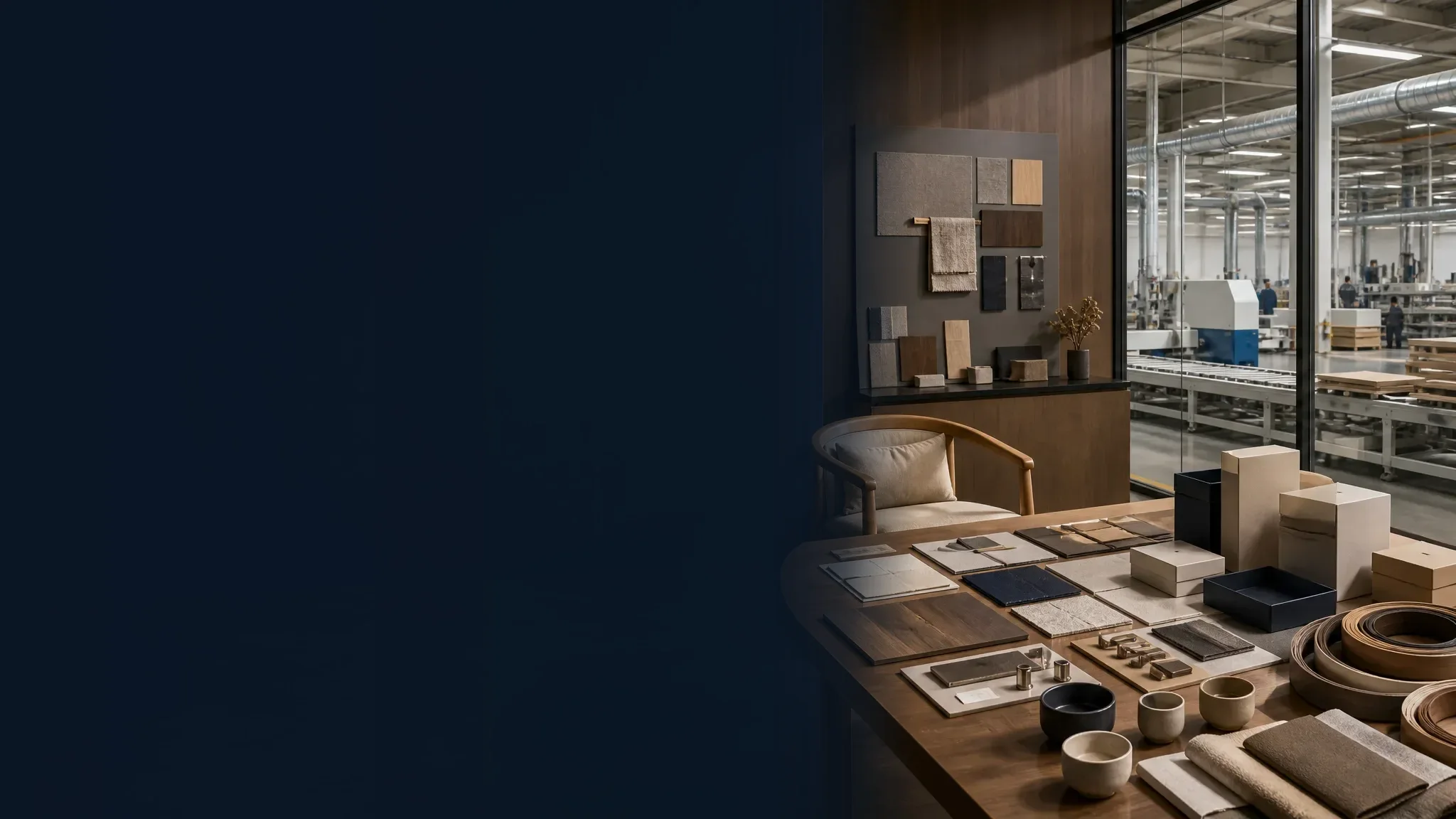 Estudio de desarrollo de muebles de marca privada conectado a la producción moderna