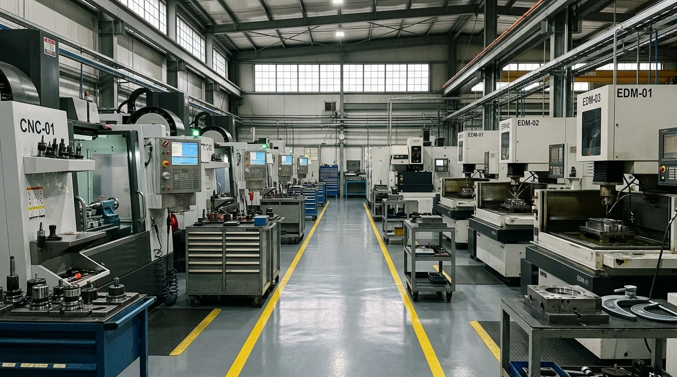High-Speed CNC and Mirror EDM Manufacturing Bay at Axiom Molds