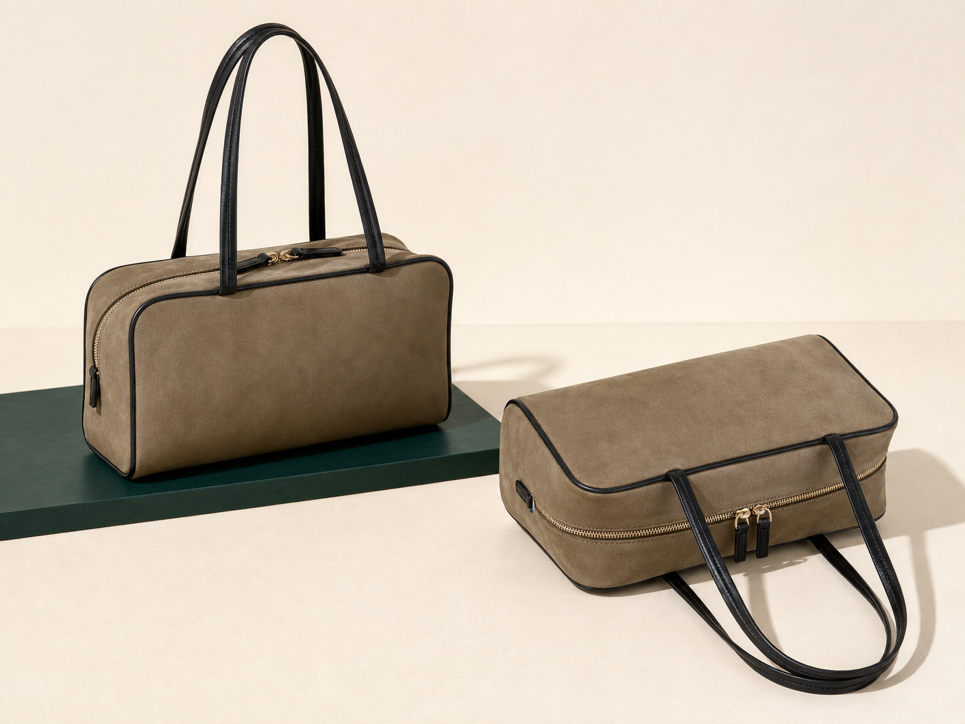 Olive Soft Boston Tote by Bloomery
