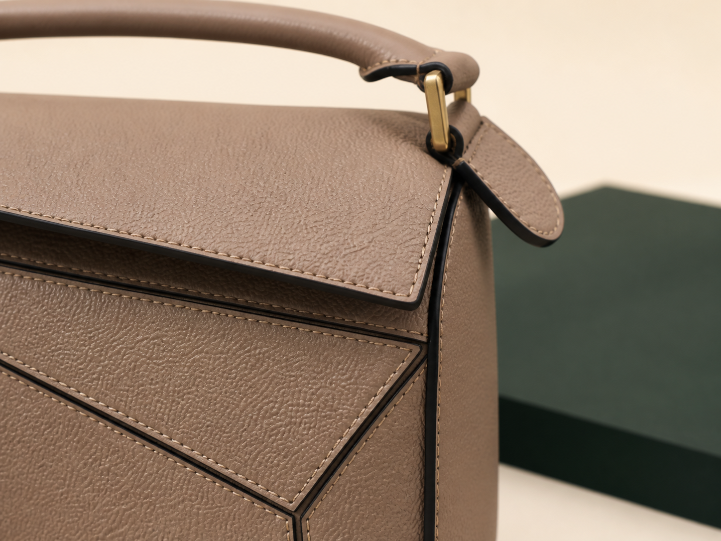 Close-up of BLOOM-401 material texture handle anchor edge paint and gold hardware
