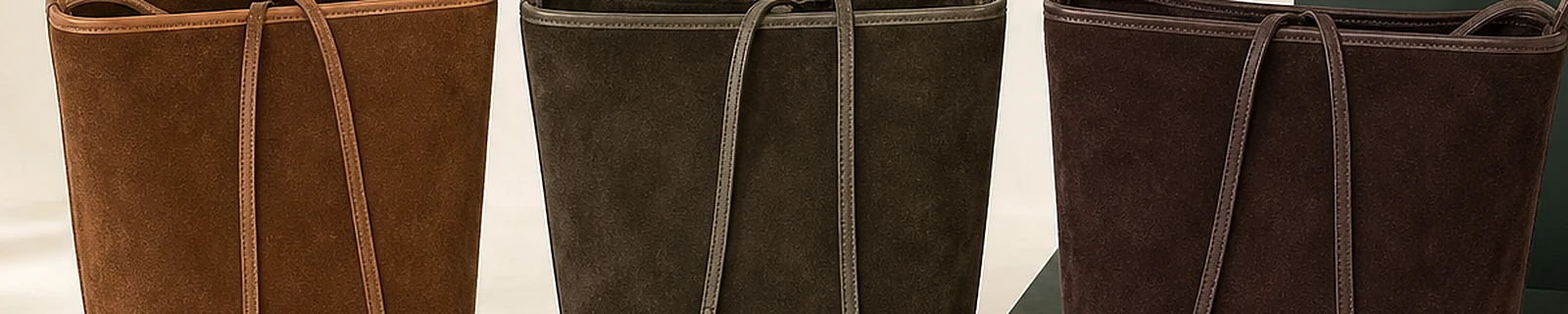 BLOOM-201 close-up showing suede-look nap handles and tote body