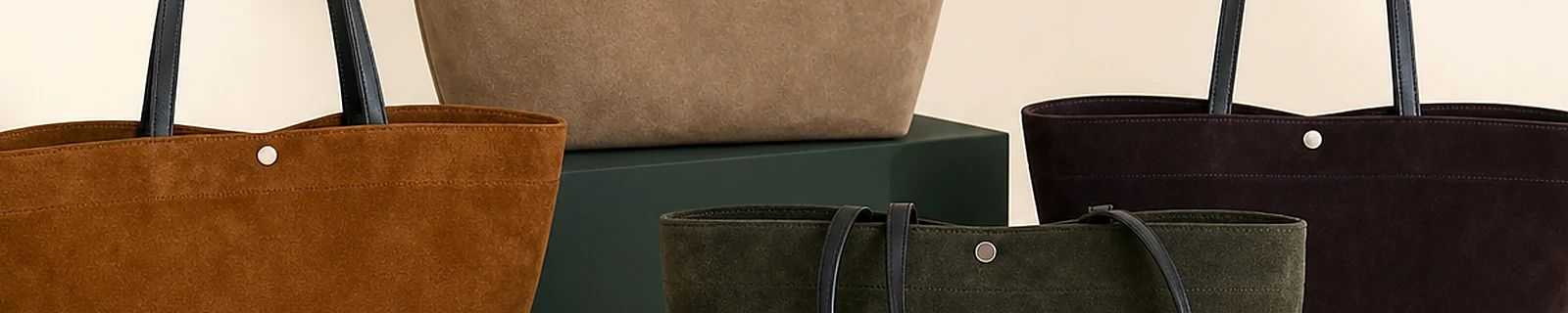 BLOOM-202 close-up showing suede-look shopper colors and handles