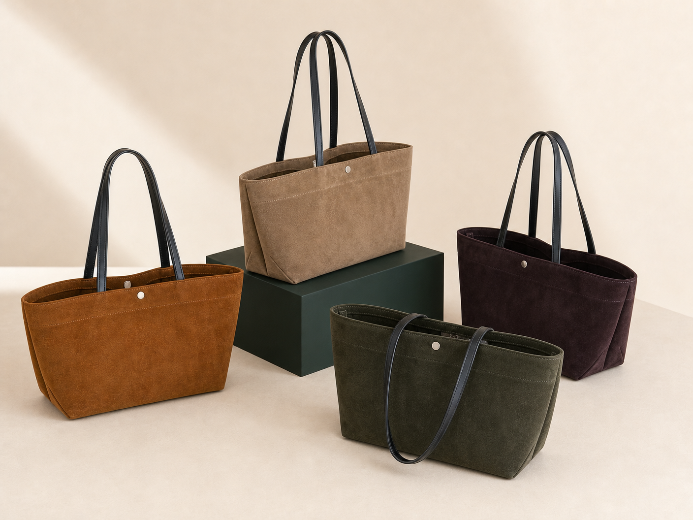 BLOOM-202 Suede Shopper Series shown from a three-quarter side angle