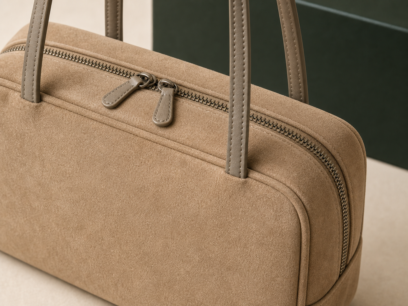 Close-up of BLOOM-204 Minimal Shopper Tote material texture stitching edge paint and hardware