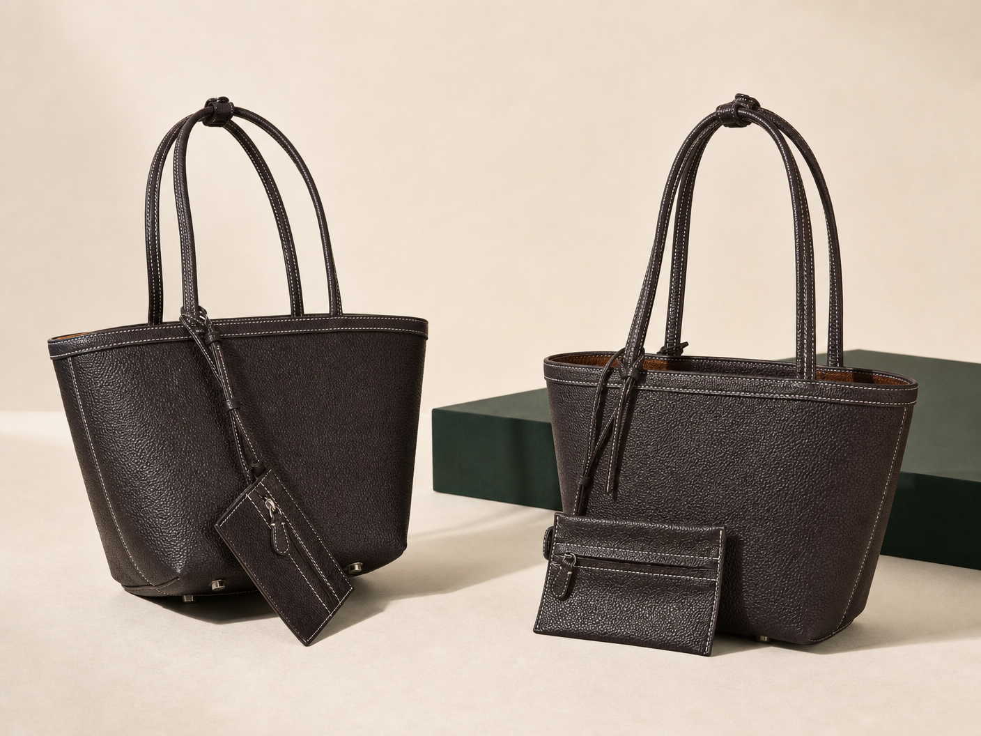 BLOOM-208 Pebbled Everyday Tote shown from a three-quarter side angle
