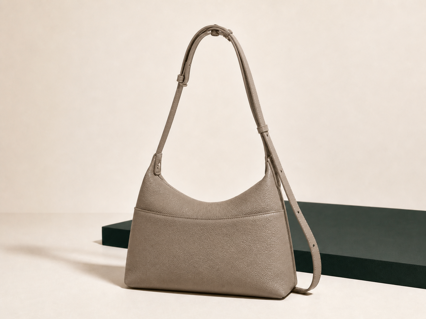 BLOOM-502 Taupe Soft Hobo rear construction view